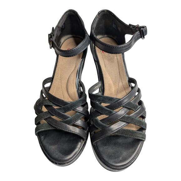 Clarks Shoes Un Plaza Vibe Combi Strappy Wedge Comfort Sandal Black 8 - Picture 5 of 10